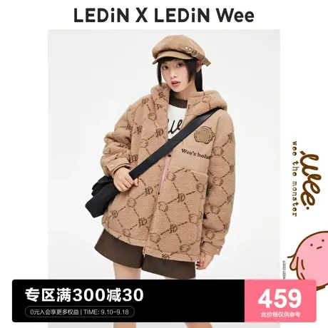 【Wee联名系列】乐町仿羊羔绒老花棉服2022冬季新款外套C1ABC4303图片