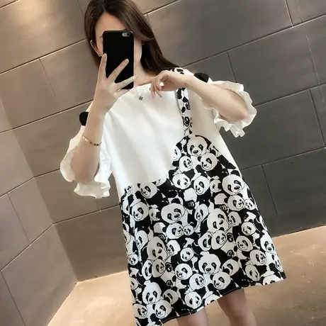 纯棉短袖T恤女装宽松2023年新款秋季洋气中长款设计感打底衫爆款商品大图