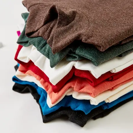 春季长袖内搭T恤女半高领纯色女装宽松休闲大码打底衫上衣显瘦商品大图