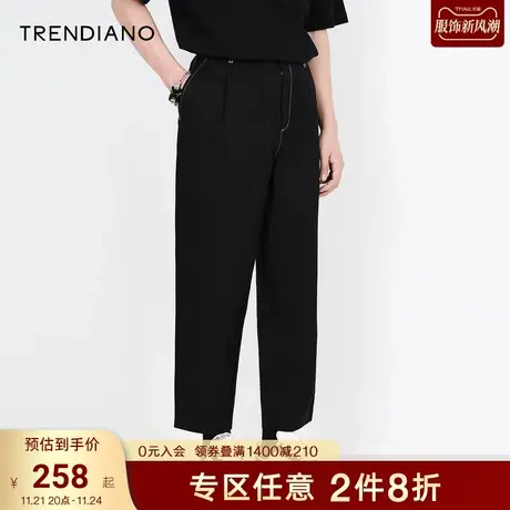 TRENDIANO秋季男装新款裤子时尚简约直筒裤宽松长裤休闲裤商品大图