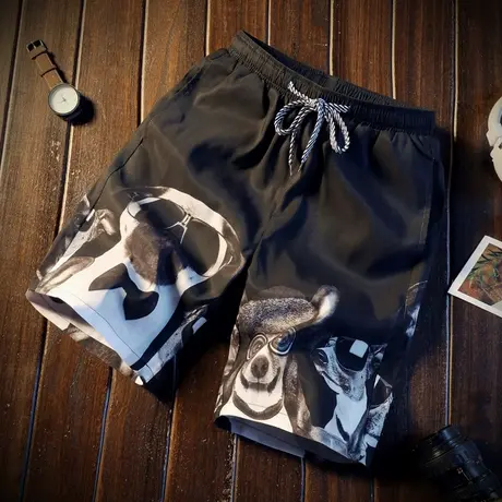 沙滩裤男士宽松五分裤夏季休闲裤短裤韩版学生中裤潮流大码运动裤商品大图