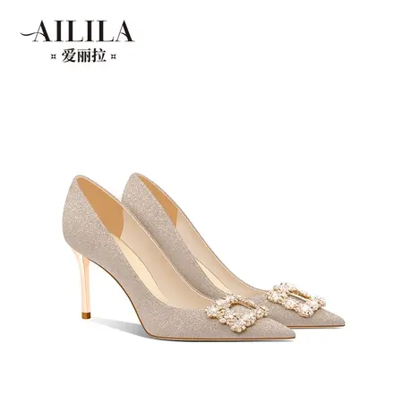爱丽拉法式婚鞋女2025新款春季禾秀婚纱两穿新娘水晶高跟鞋不累脚图片