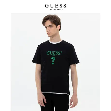 【38上新季】GUESS款无性别简约字母LOGO多彩重磅短袖T恤上衣商品大图