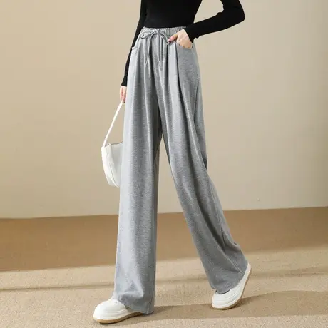 时尚气质休闲裤2023年秋季新款女装百搭通勤运动风高腰松紧长裤商品大图