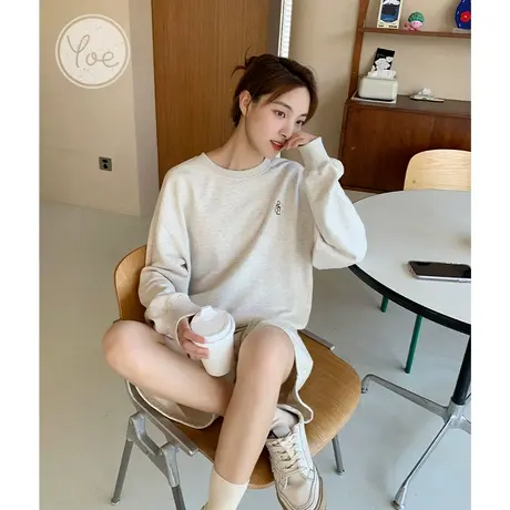 yoe运动套头卫衣女设计感小众潮流上衣ins女款小个子纯棉潮牌简约商品大图