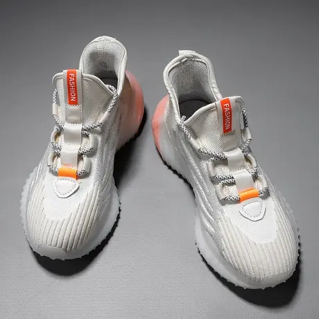 莆田椰子男鞋春季潮流超轻跑鞋男款爆米花减震休闲运动鞋飞织网面商品大图