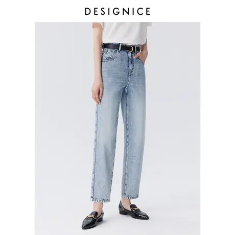 迪赛尼斯春秋新款时尚气质休闲复古设计感通勤高腰锥形老爹裤女士商品大图