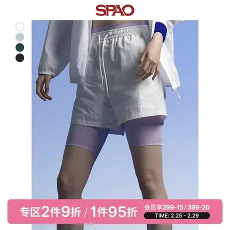 SPAO女士韩国同款春季新款韩版休闲宽松直筒短裤SPTHD25G01商品大图