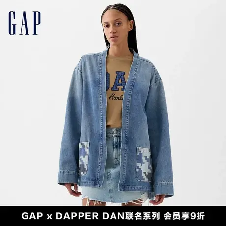 【DAP联名系列】Gap男女装2024春季新款牛仔系带外套开衫890889图片