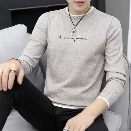 秋冬季男士长袖T恤保暖圆领衣服加绒加厚打底衫秋衣内搭秋装上衣商品大图
