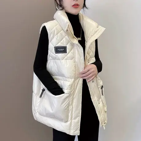 羽绒棉马甲女短款2023年新款秋冬季韩版背心外穿百搭马夹坎肩外套图片