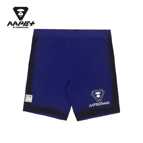 AAPE+运动男装春夏猿颜字母印花黑色山系描边潮流短裤6885XXI商品大图