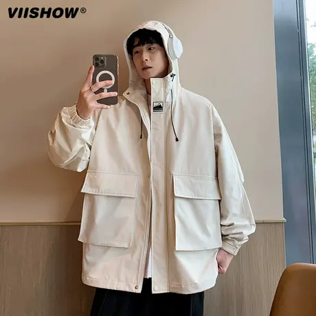 VIISHOW机能风外套冲锋夹克男秋季工装运动户外宽松夹克三防外套图片