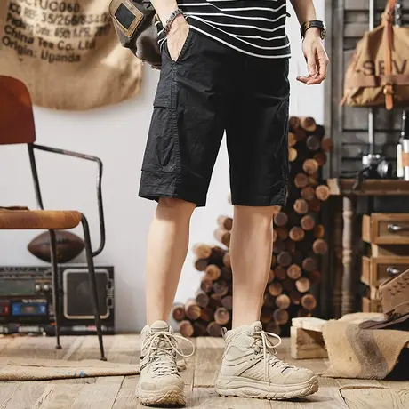 Modi Nick/摩帝尼克男士直筒休闲五分裤透气百搭中性风短裤男裤子商品大图