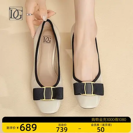 羊皮浅口单鞋女低跟新款矮粗跟通勤休闲真皮软皮妈妈皮鞋图片