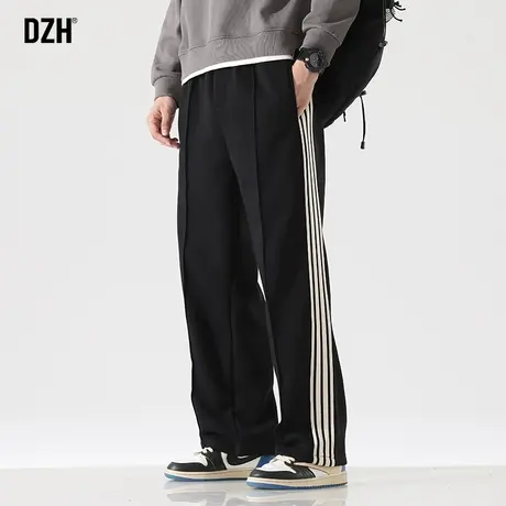 男士三条杠卫裤男秋季宽松裤子2024新款休闲运动裤直筒潮流阔腿裤商品大图