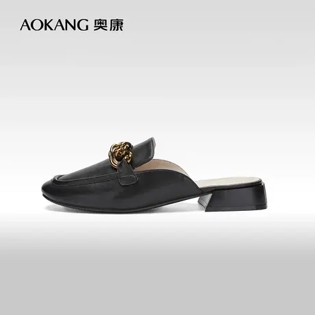 【门店发货】奥康女鞋 夏季气质优雅包头半拖鞋百搭时尚穆勒女鞋图片