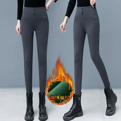 加绒鲨鱼裤女外穿2023新款高腰弹力显瘦瑜伽裤秋冬瘦腿弹力打底裤图片