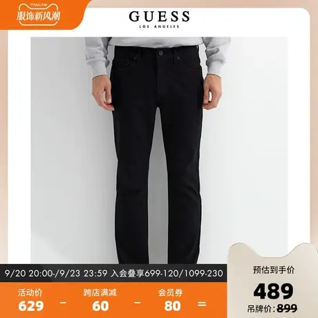 GUESS男士纯色舒适直筒牛仔裤-MM3D9134图片