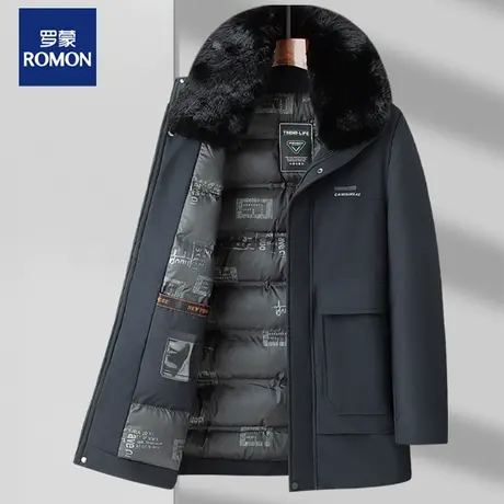 罗蒙冬季中老年男装棉衣加厚大毛领保暖爷爷棉服休闲爸爸冬装外套图片