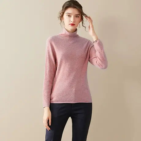 【1件7.9折】春新款百搭打底毛衣针织衫女高领套头保暖羊毛衫图片