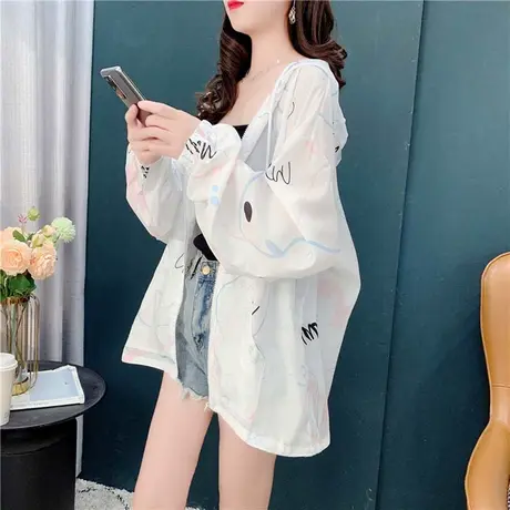 夏季防晒衣女长袖2022新款韩版宽松学生百搭洋气开衫薄款外套上衣商品大图