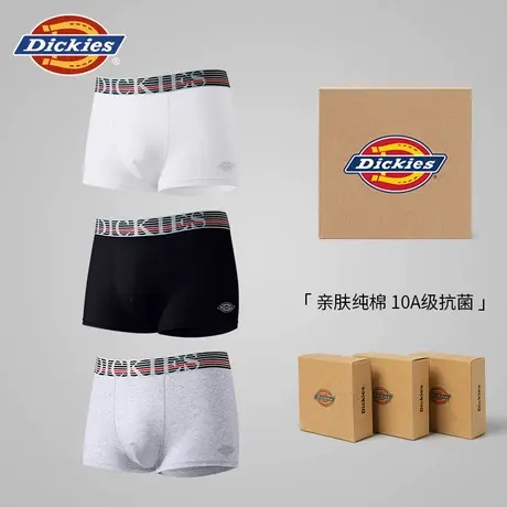 Dickies抗菌白色男士内裤纯棉透气四角裤头男款平角短裤衩青少年商品大图