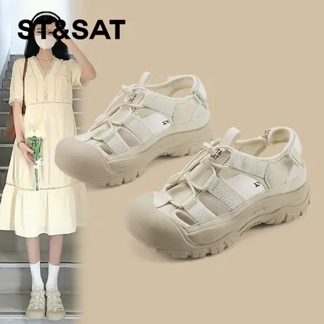 星期六爆款户外运动凉鞋女2025新款夏季外穿时尚厚底沙滩罗马凉鞋图片