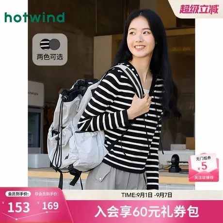 热风2025年秋季新款女士连帽针织衫商品大图