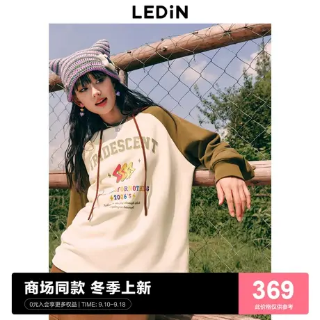 【商场同款】乐町拼色圆领卫衣印花套头衫插肩圆领卫衣C2CRD4118图片
