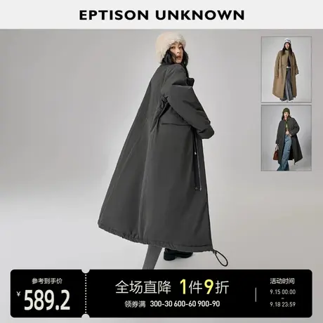 EPTISON棉服女2022年秋冬季新款宽松休闲长款加厚风衣棉袄外套图片