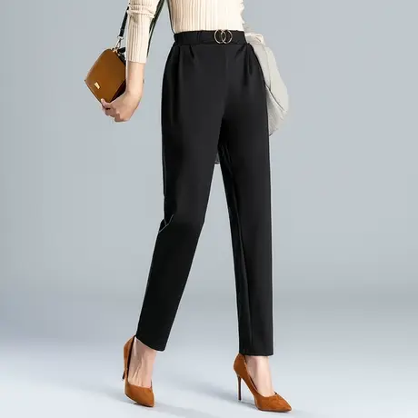 哈伦裤女春秋萝卜裤加肥加大码女裤子高腰显瘦百搭直筒休闲工装裤商品大图