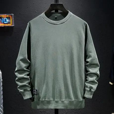 春秋季时尚潮牌百搭男士休闲卫衣男宽松大码百搭男士上衣服男打底图片