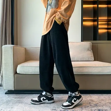 灯芯绒男裤子秋季重磅运动裤新款潮流长裤宽松休闲裤男生秋冬卫裤商品大图