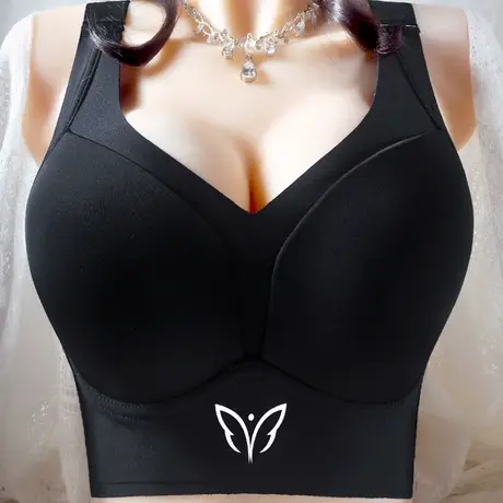 胖妹妹大码内衣女薄款聚拢提胸防下垂胸罩收副乳上托调整型文胸罩图片