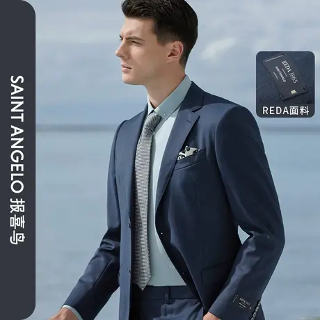 【REDA面料】报喜鸟睿达春季新款商务男西服上衣西裤羊毛纯色西装图片