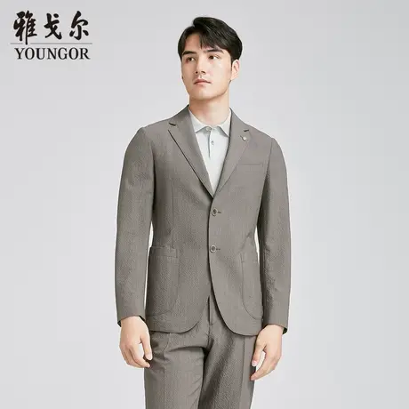 雅戈尔 商场同款男咖色商务系列套西YOTX222715WMY上衣图片