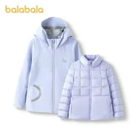【商场同款】巴拉巴拉lab羽绒服女童23冬新款童装鹅绒外套两件套图片