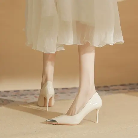 法式高跟鞋女设计感小众气质名媛2024年新款性感尖头细跟职业单鞋商品大图