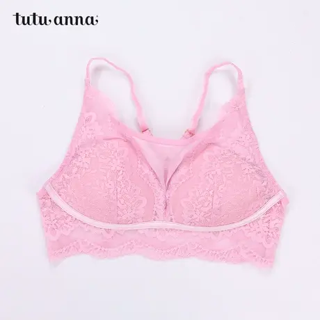tutuanna吊带女蕾丝无钢圈美背吊带甜美内衣性感专柜同款图片