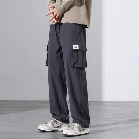 冲锋裤子男初夏薄工装裤美式机能降落伞兵裤高街宽松阔腿休闲长裤商品大图