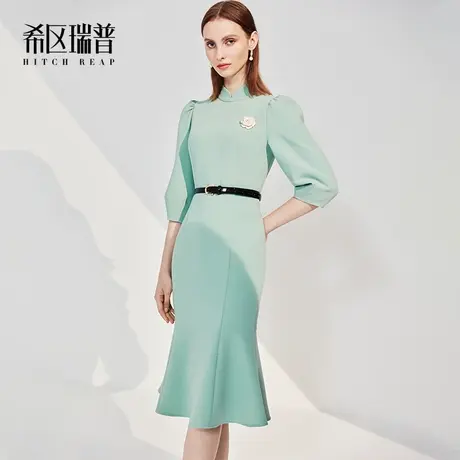 希区改良旗袍年轻款高端气质秋冬2023年新款女婚宴礼服别致鱼尾裙商品大图