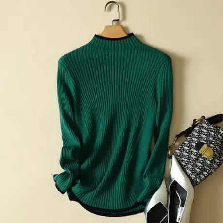 半高领毛衣套头打底衫女春装2023年新款内搭爆款百搭洋气针织衫女商品大图