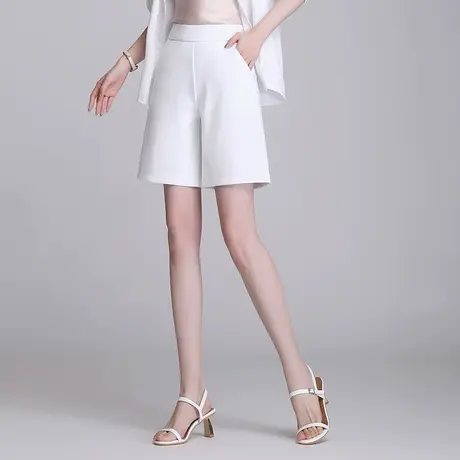 通勤西装短裤阔腿裤女夏季2023新款高腰显瘦气质直筒五分裤休闲裤商品大图