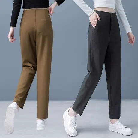 九分镰刀裤女高腰秋季2022年新款休闲哈伦裤百搭显瘦时尚老爹裤子图片