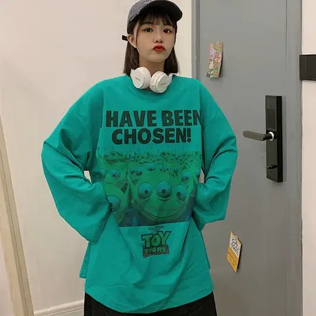 网红长袖t恤女春装2020宽松韩版原宿bf慵懒风ins超火百搭上衣服潮商品大图
