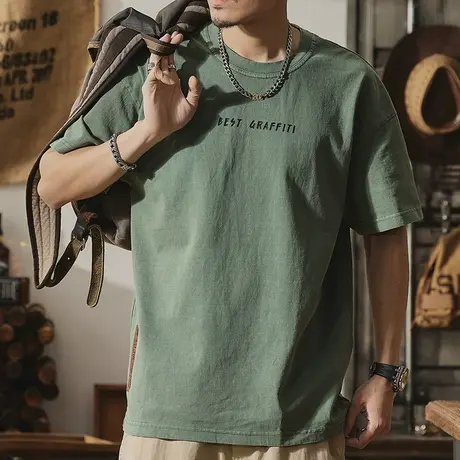 Modi Nick/摩帝尼克夏季男士潮流百搭休闲短袖t恤纯棉潮流圆领T恤图片