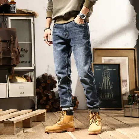 Modi Nick/摩帝尼克牛仔裤男士水洗休闲时尚裤子百搭直筒裤百搭商品大图