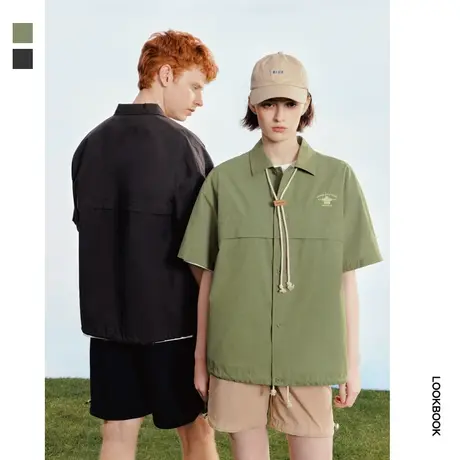 【小花人系列】bosie2023夏季新款短袖衬衫情侣山系风衬衣外套潮图片