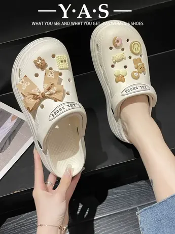 厚底洞洞鞋女夏外穿防滑防臭厚底踩屎感可爱医护手术室拖鞋凉鞋女商品大图
